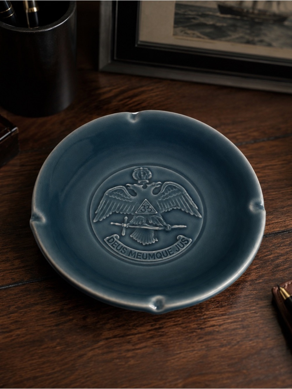 Vintage Rookwood Pottery Masonic Eagle ashtray made in USA Pottery Art